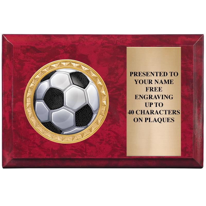 6" X 4" RED MBL INSERT PLQ