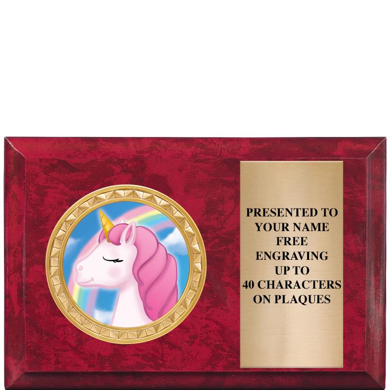 6" X 4" RED MBL INSERT PLQ