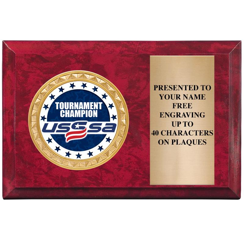 6" X 4" RED MBL INSERT PLQ