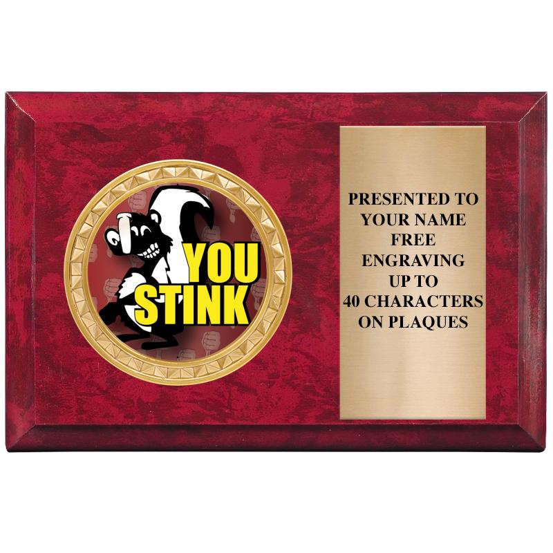 6" X 4" RED MBL INSERT PLQ