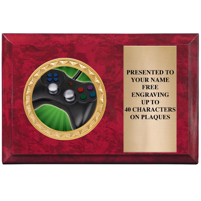 6" X 4" RED MBL INSERT PLQ