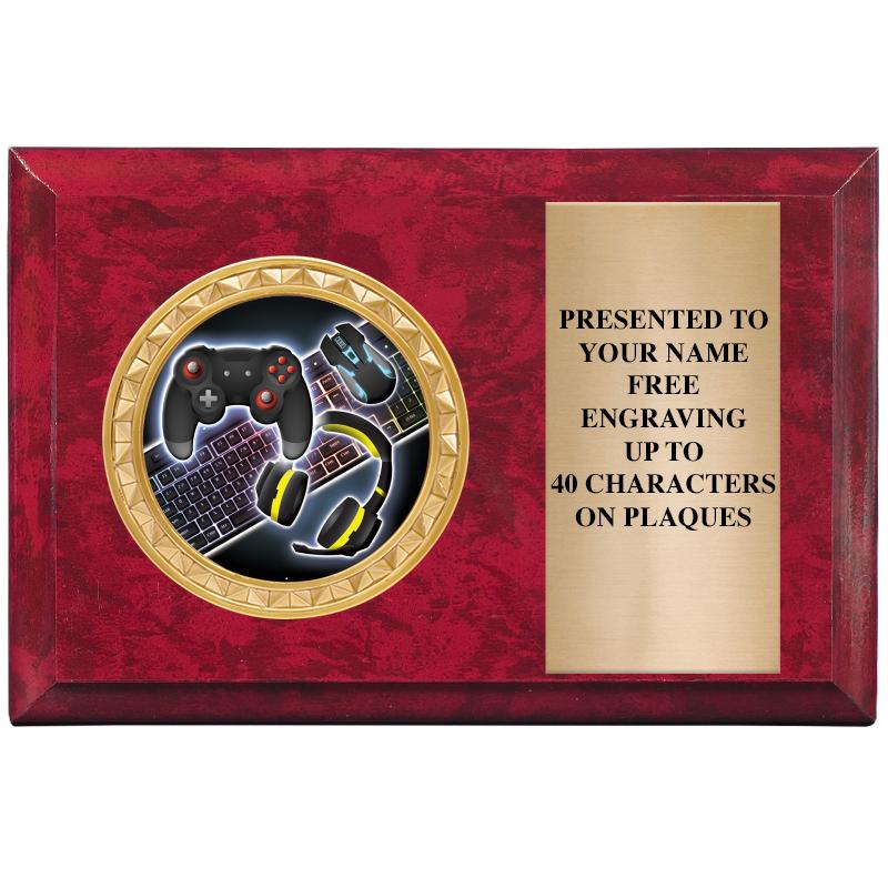 6" X 4" RED MBL INSERT PLQ