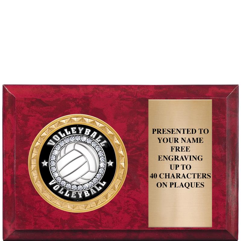 6" X 4" RED MBL INSERT PLQ