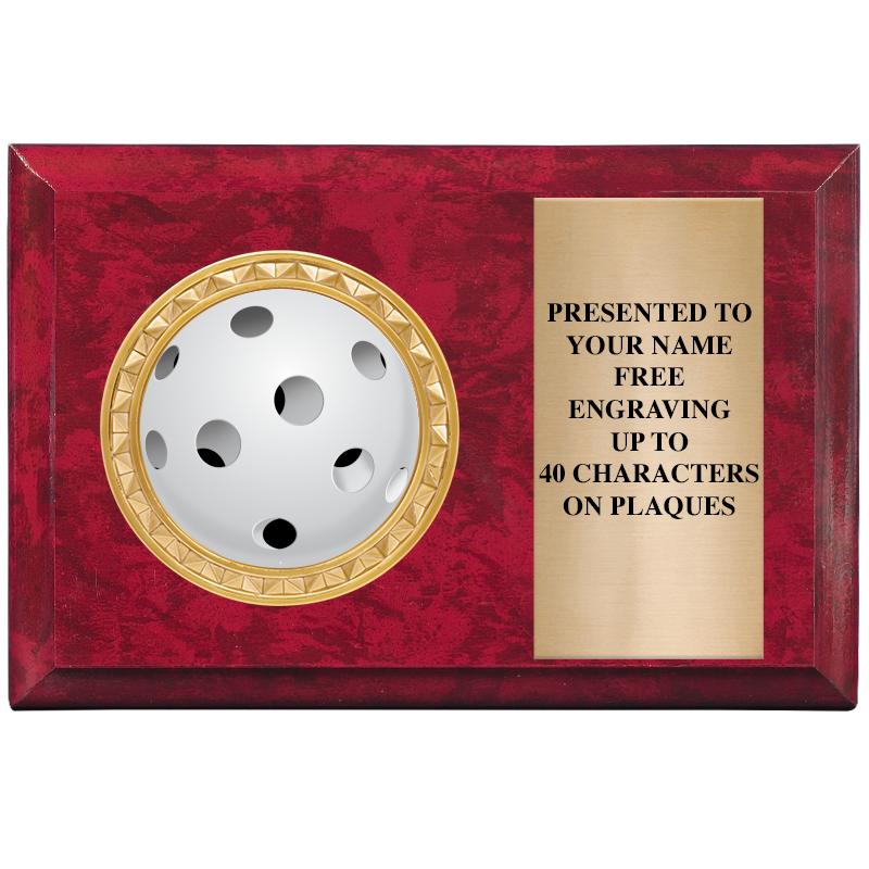 6" X 4" RED MBL INSERT PLQ