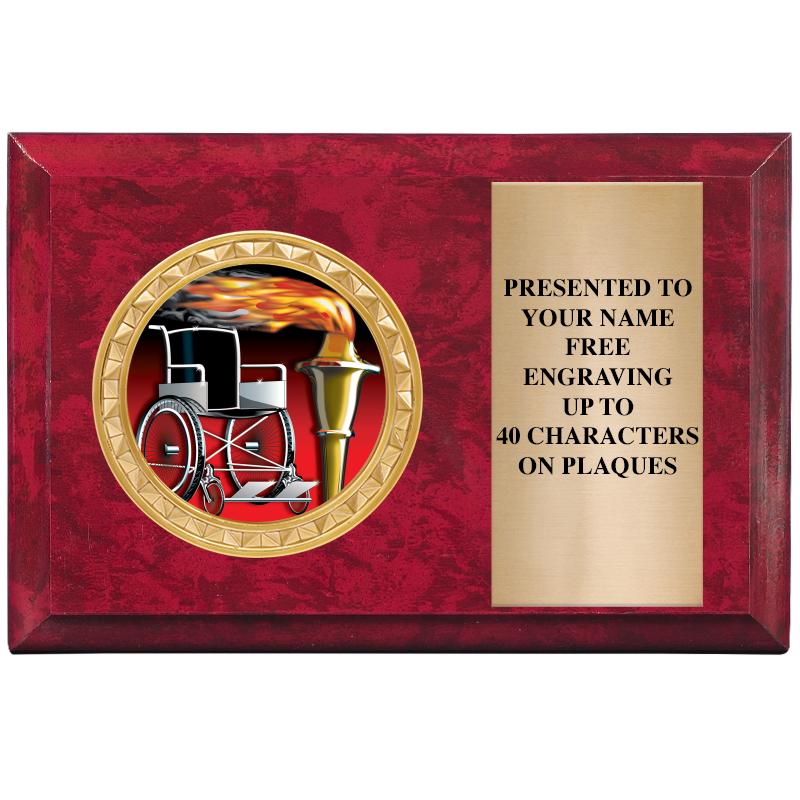 6" X 4" RED MBL INSERT PLQ