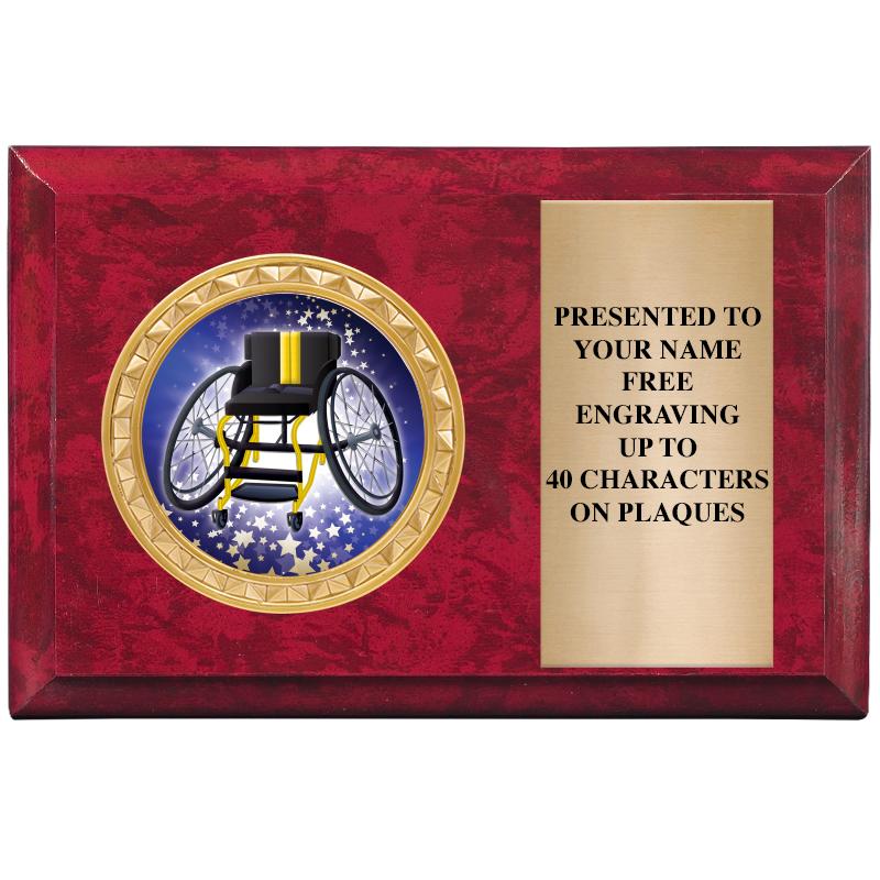 6" X 4" RED MBL INSERT PLQ