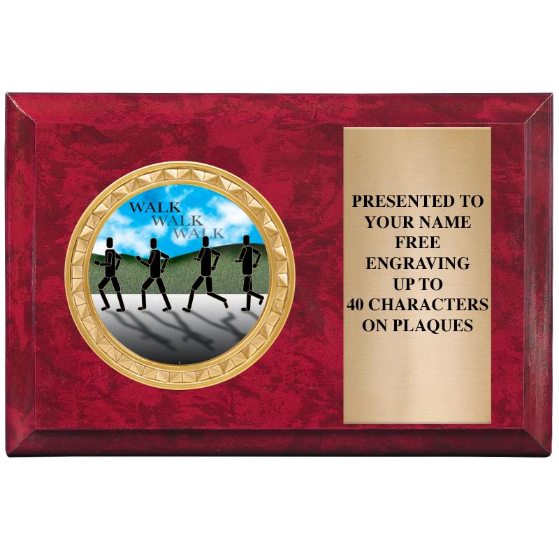 6" X 4" RED MBL INSERT PLQ