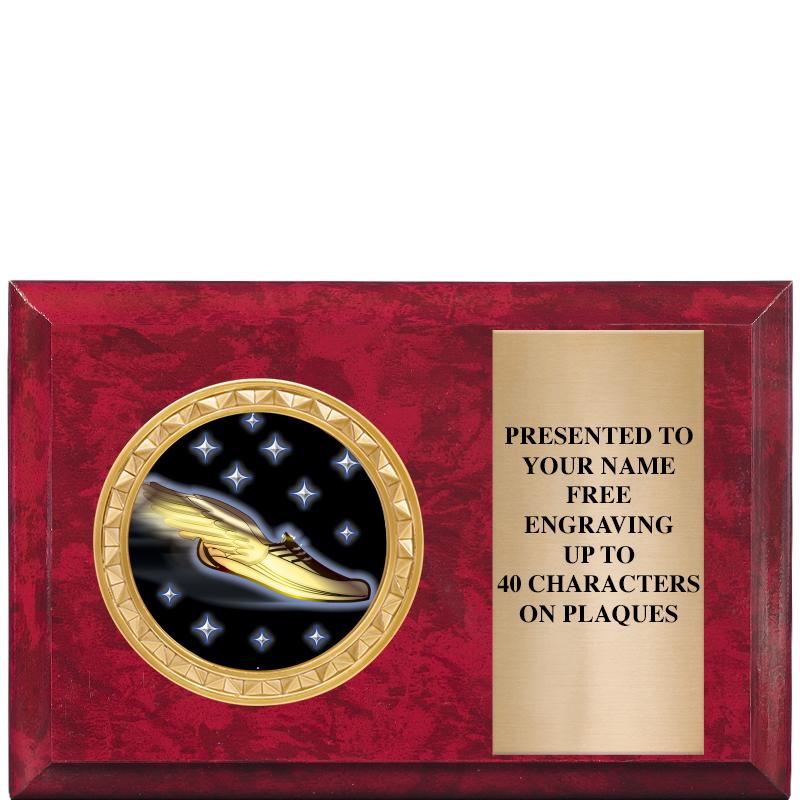 6" X 4" RED MBL INSERT PLQ