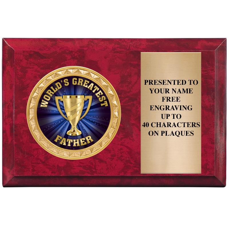 6" X 4" RED MBL INSERT PLQ