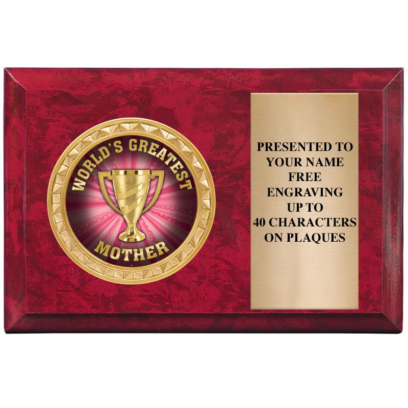 6" X 4" RED MBL INSERT PLQ