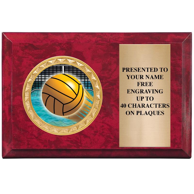 6" X 4" RED MBL INSERT PLQ