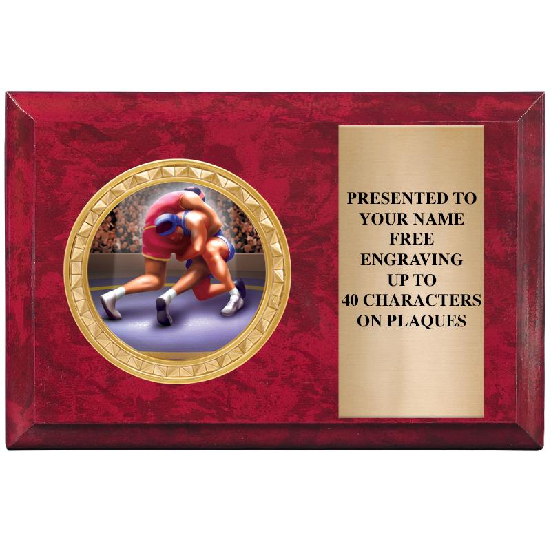 6" X 4" RED MBL INSERT PLQ