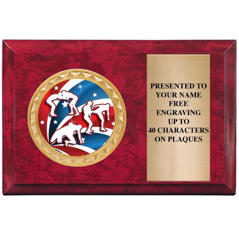 6" X 4" RED MBL INSERT PLQ