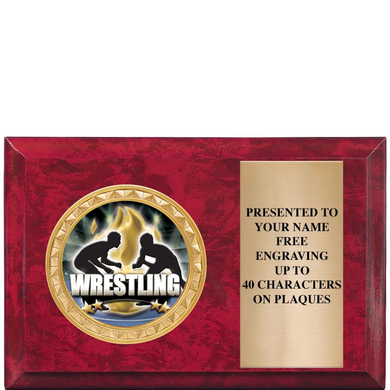 6" X 4" RED MBL INSERT PLQ