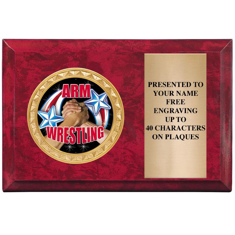 6" X 4" RED MBL INSERT PLQ