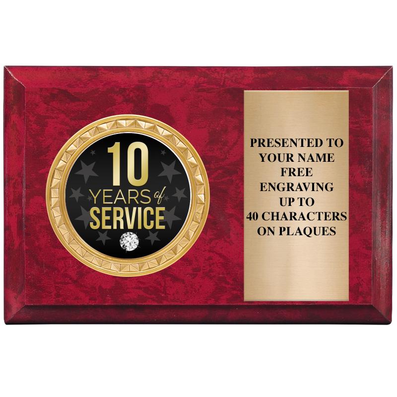 6" X 4" RED MBL INSERT PLQ