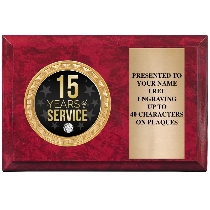 6" X 4" RED MBL INSERT PLQ