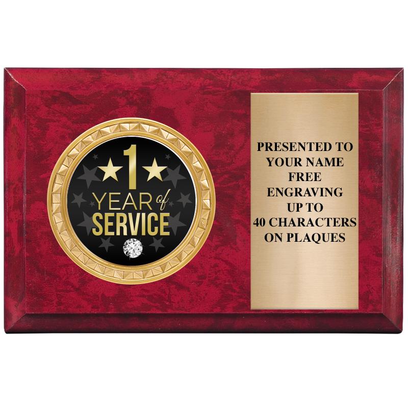 6" X 4" RED MBL INSERT PLQ