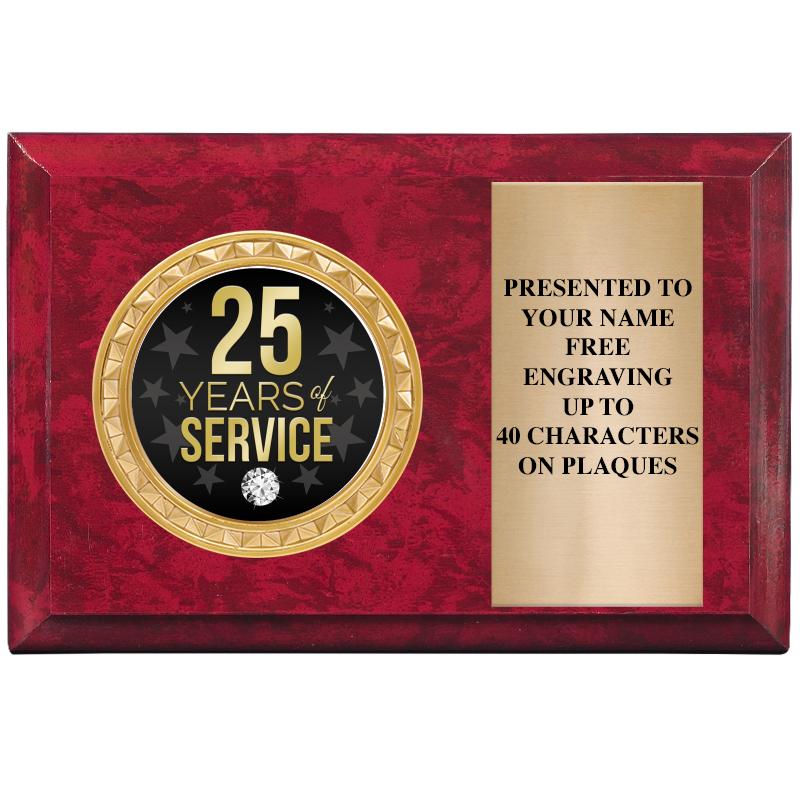 6" X 4" RED MBL INSERT PLQ