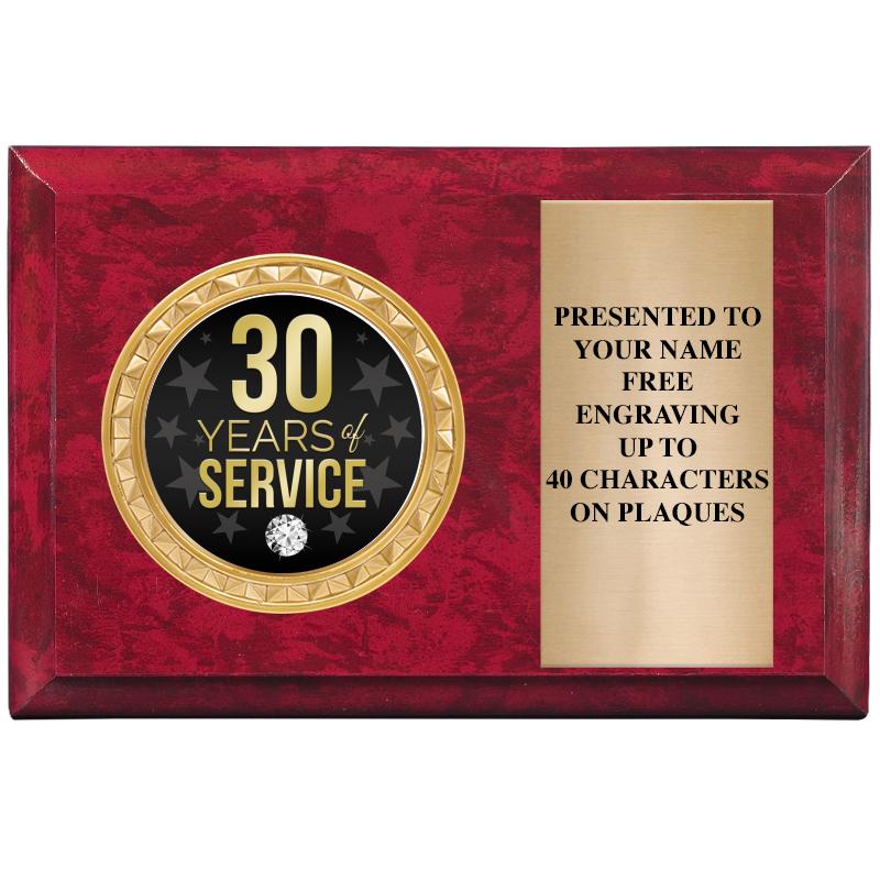 6" X 4" RED MBL INSERT PLQ