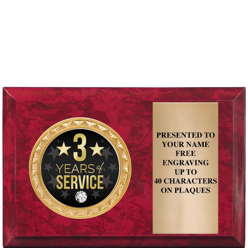 6" X 4" RED MBL INSERT PLQ