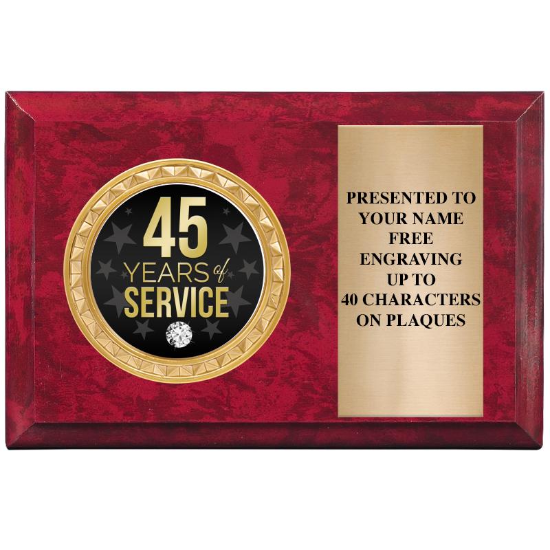 6" X 4" RED MBL INSERT PLQ