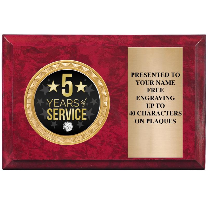 6" X 4" RED MBL INSERT PLQ