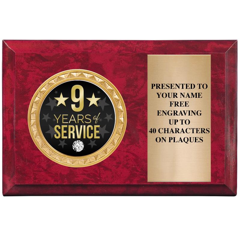 6" X 4" RED MBL INSERT PLQ