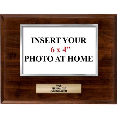 Team Photo Plaques | Wood Horizontal Slide-In Photo Frame Plaque