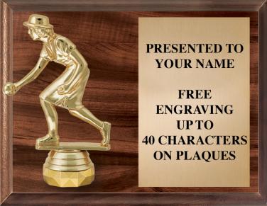 9"X7" Figurine Horizontal Bowling Plaque