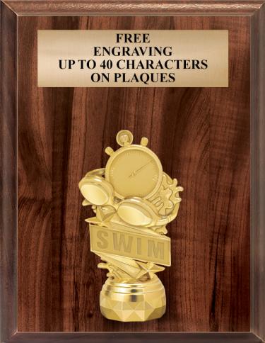 7"X9" Figurine Vertical Swimming Plaque