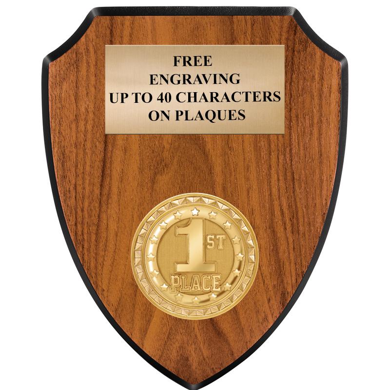 6"X7.5" WOOD SHIELD INSERT PLQ