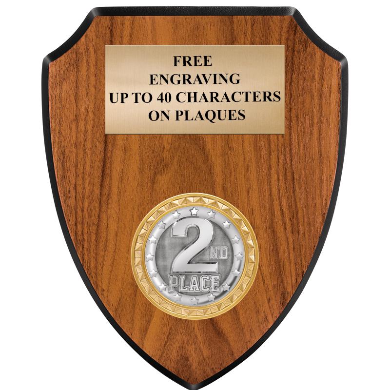 6"X7.5" WOOD SHIELD INSERT PLQ