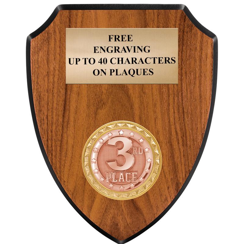 6"X7.5" WOOD SHIELD INSERT PLQ