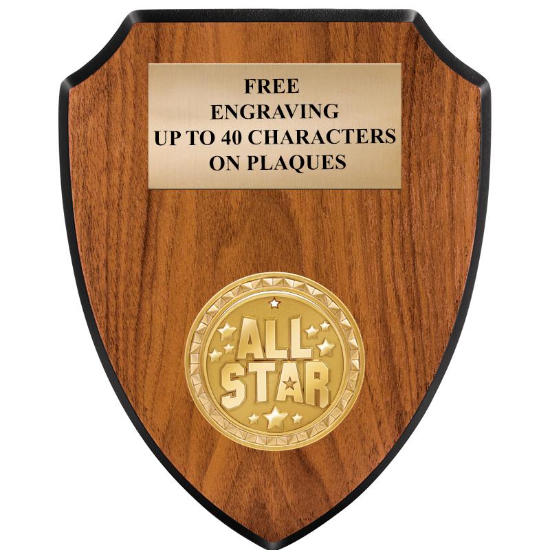 6"X7.5" WOOD SHIELD INSERT PLQ