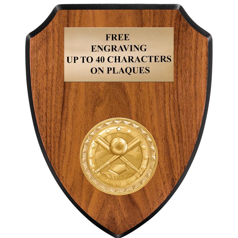 6"X7.5" WOOD SHIELD INSERT PLQ