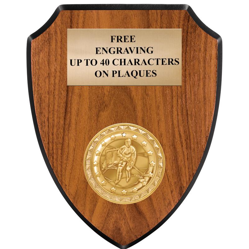 6"X7.5" WOOD SHIELD INSERT PLQ