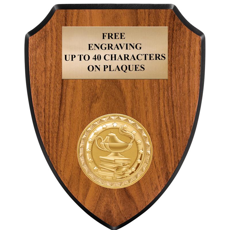 6"X7.5" WOOD SHIELD INSERT PLQ