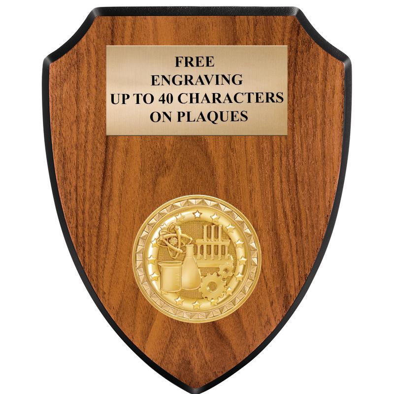 6"X7.5" WOOD SHIELD INSERT PLQ