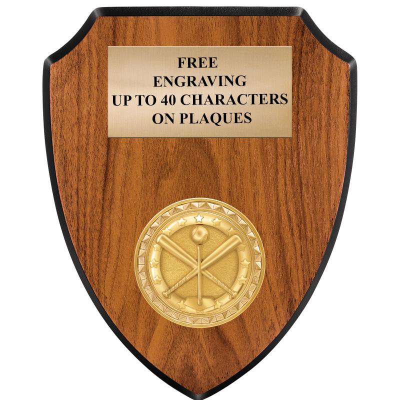 6"X7.5" WOOD SHIELD INSERT PLQ