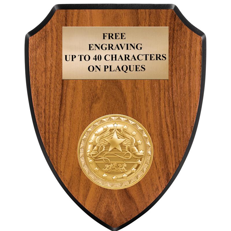 6"X7.5" WOOD SHIELD INSERT PLQ