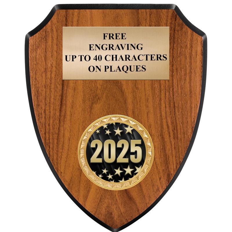 6"X7.5" WOOD SHIELD INSERT PLQ