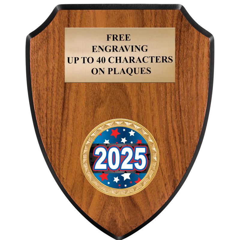 6"X7.5" WOOD SHIELD INSERT PLQ