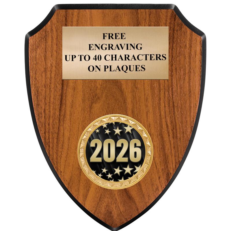 6"X7.5" WOOD SHIELD INSERT PLQ