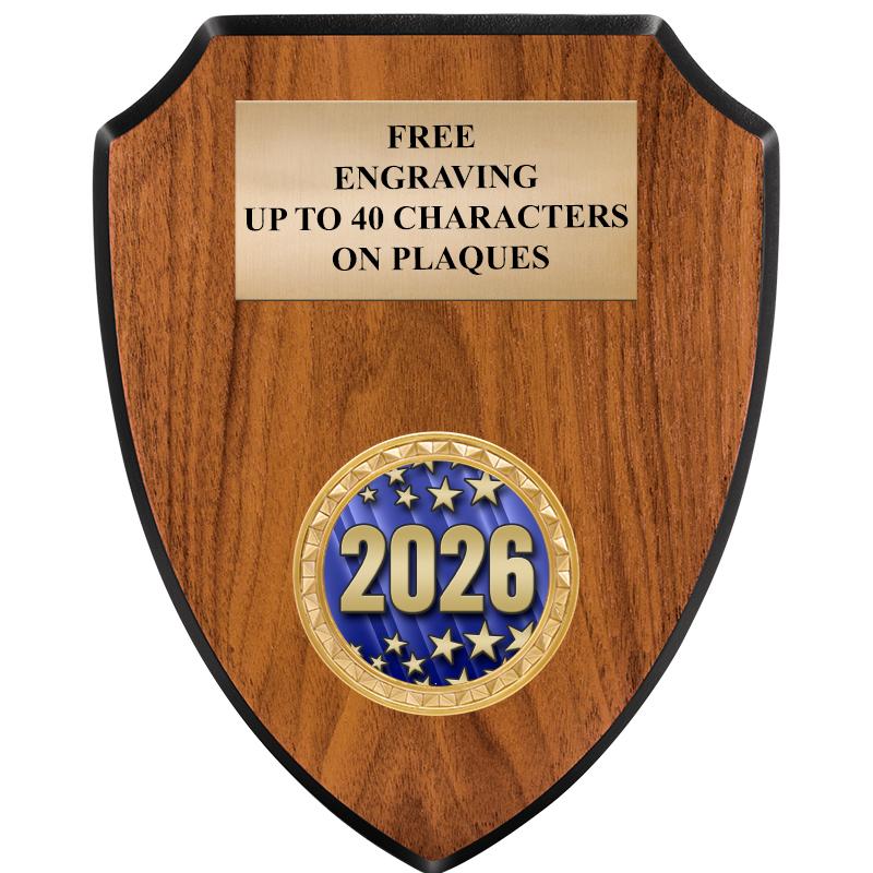 6"X7.5" WOOD SHIELD INSERT PLQ