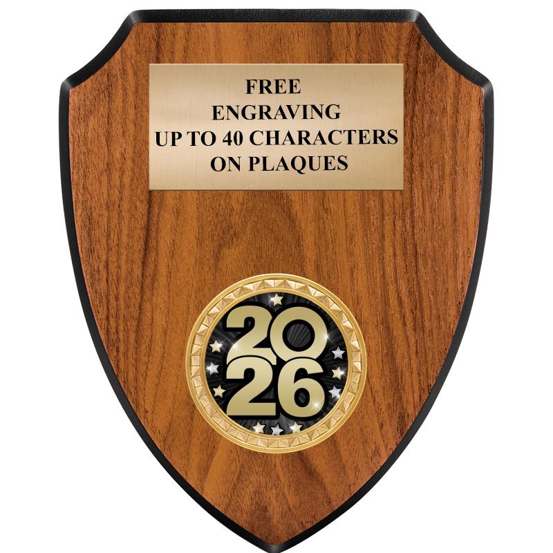 6"X7.5" WOOD SHIELD INSERT PLQ