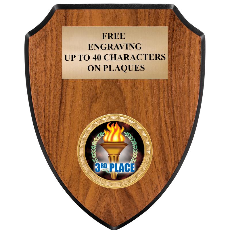 6"X7.5" WOOD SHIELD INSERT PLQ