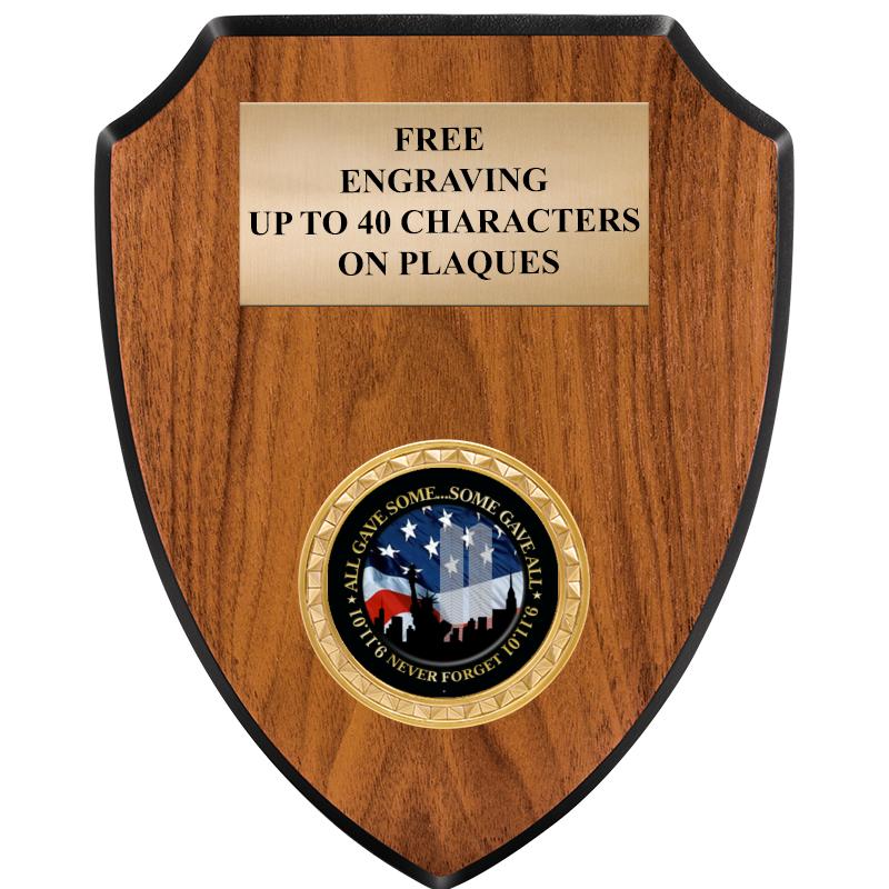 6"X7.5" WOOD SHIELD INSERT PLQ