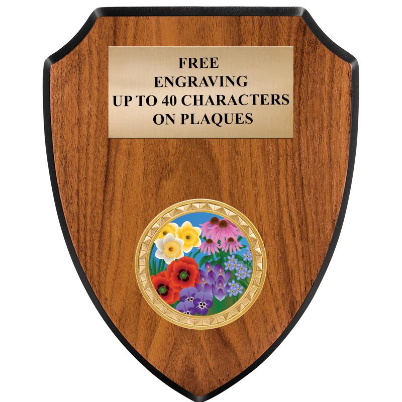 6"X7.5" WOOD SHIELD INSERT PLQ