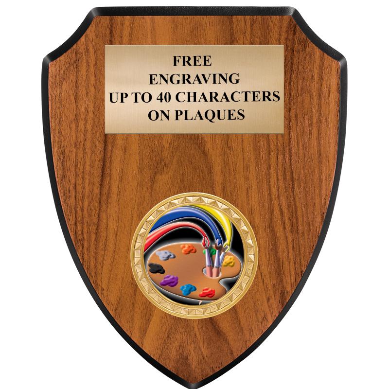 6"X7.5" WOOD SHIELD INSERT PLQ